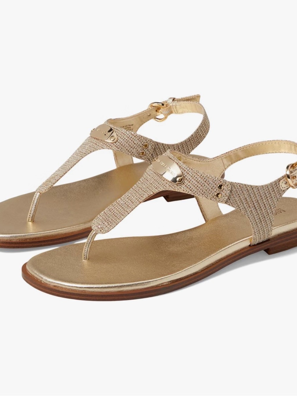 Women's MK Plate Flat Thong Sandals